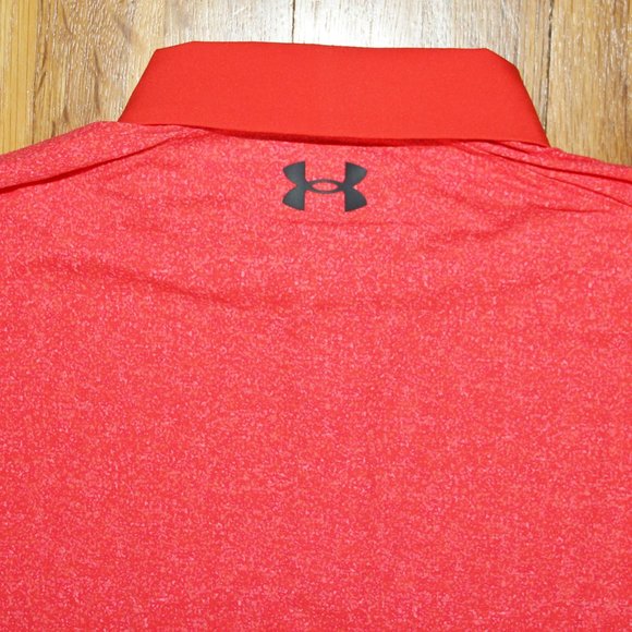 Under Armour UA Iso-Chill Heather Golf Polo Mens M Radio Red - Picture 5 of 5